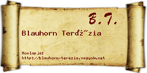 Blauhorn Terézia névjegykártya